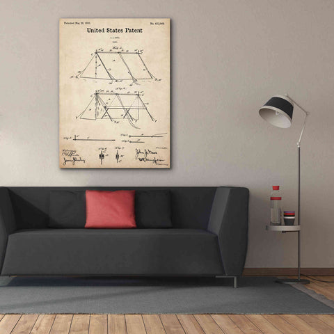 Image of 'Tent Blueprint Patent Parchment,' Canvas Wall Art,40 x 54