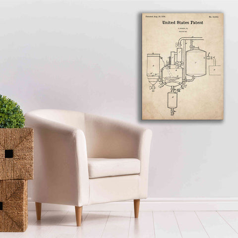 Image of 'Vacuum Pan Blueprint Patent Parchment,' Canvas Wall Art,26 x 34