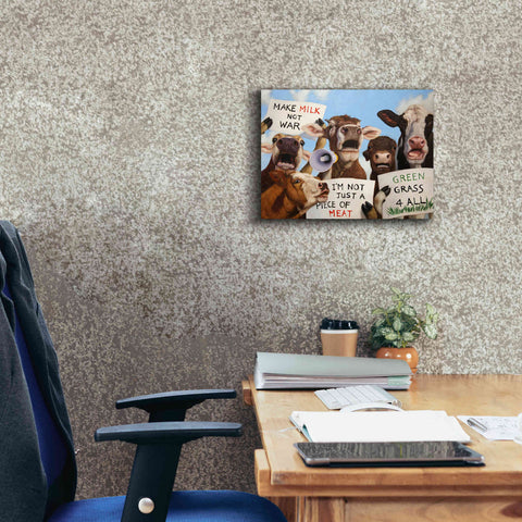 Image of 'Political Moooovement' by Lucia Heffernan, Canvas Wall Art,16x12