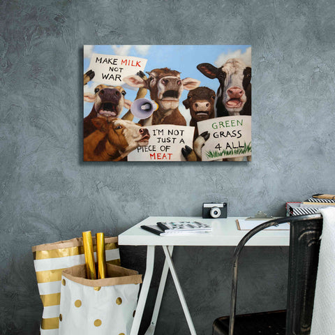 Image of 'Political Moooovement' by Lucia Heffernan, Canvas Wall Art,26x18