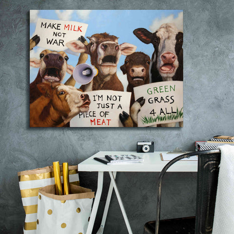 Image of 'Political Moooovement' by Lucia Heffernan, Canvas Wall Art,34x26