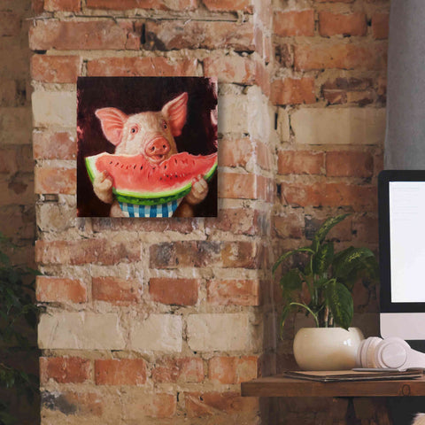 Image of 'Pig Out' by Lucia Heffernan, Canvas Wall Art,12x12