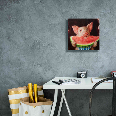 Image of 'Pig Out' by Lucia Heffernan, Canvas Wall Art,12x12
