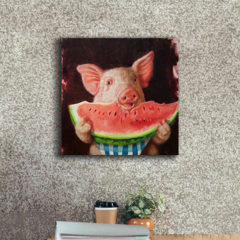 Image of 'Pig Out' by Lucia Heffernan, Canvas Wall Art,18x18