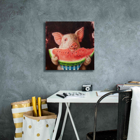 Image of 'Pig Out' by Lucia Heffernan, Canvas Wall Art,18x18
