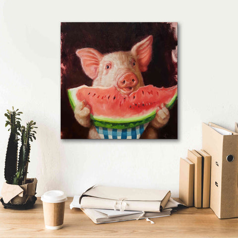 Image of 'Pig Out' by Lucia Heffernan, Canvas Wall Art,18x18
