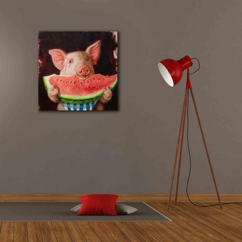 Image of 'Pig Out' by Lucia Heffernan, Canvas Wall Art,26x26