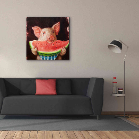 Image of 'Pig Out' by Lucia Heffernan, Canvas Wall Art,37x37
