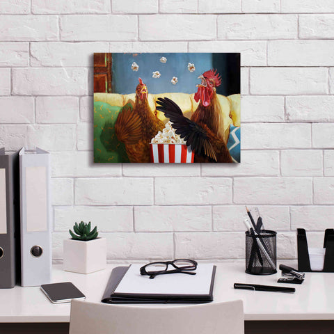 Image of 'Popcorn Chickens' by Lucia Heffernan, Canvas Wall Art,16x12