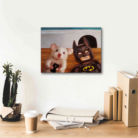 Image of 'Selfie with Batman' by Lucia Heffernan, Canvas Wall Art,16x12