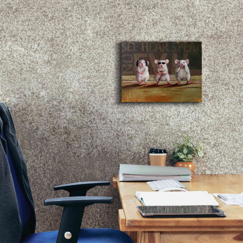 Image of 'Three Wise Mice' by Lucia Heffernan, Canvas Wall Art,16x12