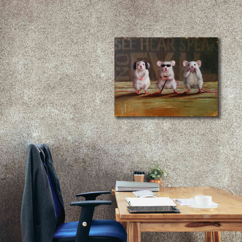 Image of 'Three Wise Mice' by Lucia Heffernan, Canvas Wall Art,34x26
