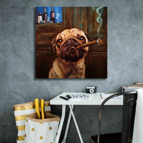 Image of 'Uptown Pug' by Lucia Heffernan, Canvas Wall Art,26x26