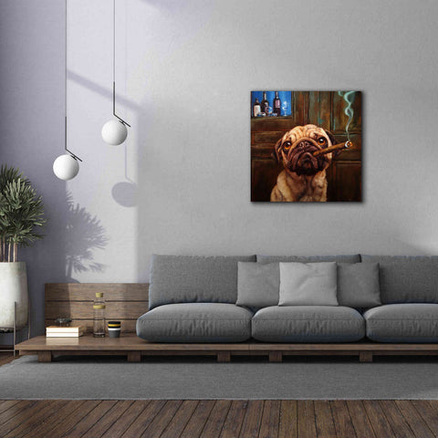 Image of 'Uptown Pug' by Lucia Heffernan, Canvas Wall Art,37x37