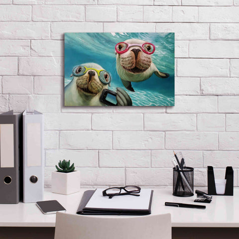 Image of 'Underwater Selfie' by Lucia Heffernan, Canvas Wall Art,18x12