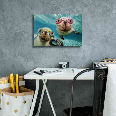Image of 'Underwater Selfie' by Lucia Heffernan, Canvas Wall Art,18x12