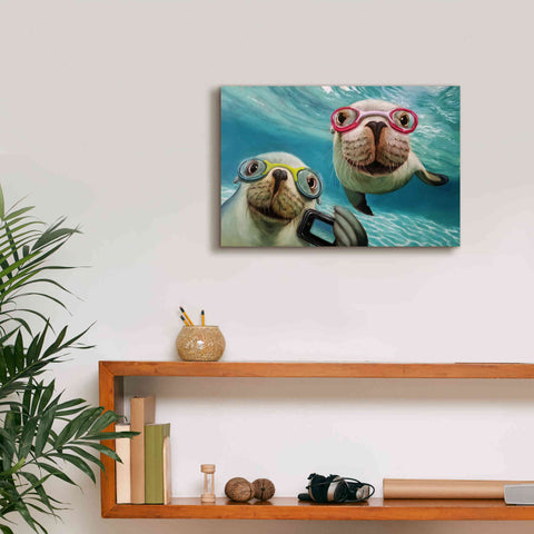 Image of 'Underwater Selfie' by Lucia Heffernan, Canvas Wall Art,18x12