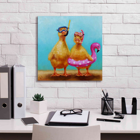 Image of 'Pool Party' by Lucia Heffernan, Canvas Wall Art,18x18
