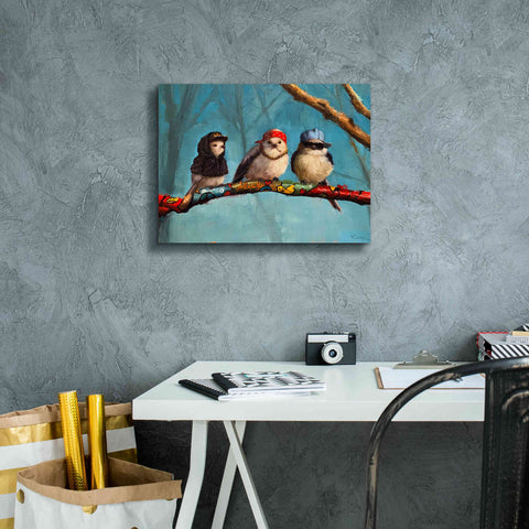 Image of 'Birdz In Da Hood' by Lucia Heffernan, Canvas Wall Art,16x12
