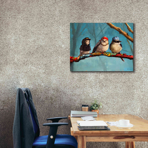 Image of 'Birdz In Da Hood' by Lucia Heffernan, Canvas Wall Art,34x26