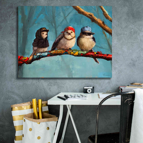 Image of 'Birdz In Da Hood' by Lucia Heffernan, Canvas Wall Art,34x26