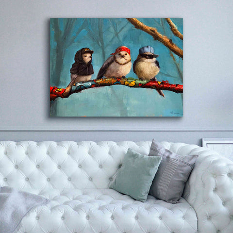 Image of 'Birdz In Da Hood' by Lucia Heffernan, Canvas Wall Art,54x40