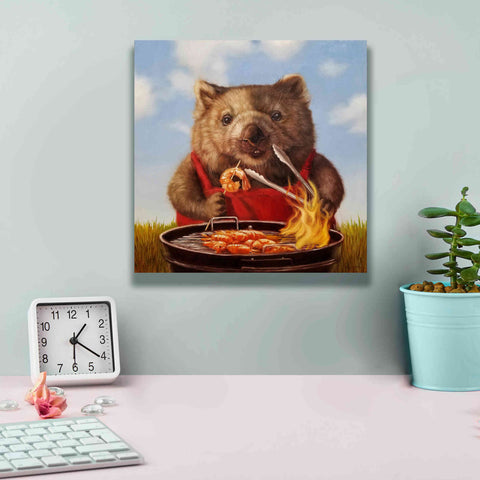 Image of 'Shrimp On The Barbie' by Lucia Heffernan, Canvas Wall Art,12x12