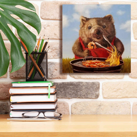 Image of 'Shrimp On The Barbie' by Lucia Heffernan, Canvas Wall Art,12x12