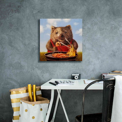 Image of 'Shrimp On The Barbie' by Lucia Heffernan, Canvas Wall Art,18x18