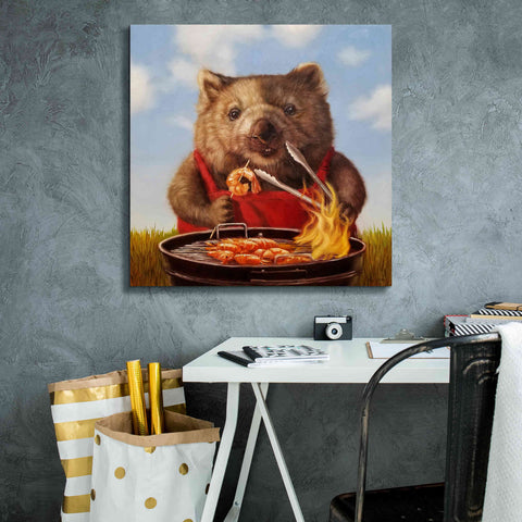 Image of 'Shrimp On The Barbie' by Lucia Heffernan, Canvas Wall Art,26x26