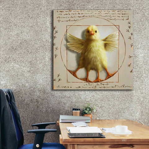 Image of 'Vitruvian Chick' by Lucia Heffernan, Canvas Wall Art,37x37