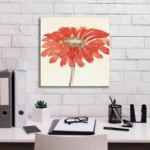 Image of 'Tangerine and Grey I' by Chris Paschke, Canvas Wall Art,18 x 18