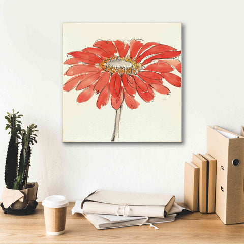 Image of 'Tangerine and Grey I' by Chris Paschke, Canvas Wall Art,18 x 18