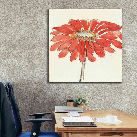 Image of 'Tangerine and Grey I' by Chris Paschke, Canvas Wall Art,37 x 37