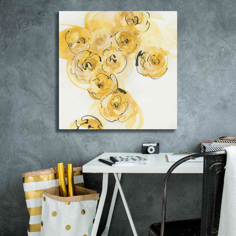 Image of 'Yellow Roses Anew I' by Chris Paschke, Canvas Wall Art,26 x 26