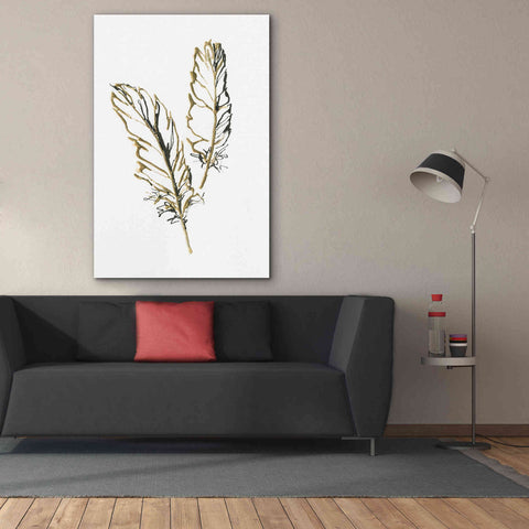 Image of 'Gilded Barn Owl Feather' by Chris Paschke, Canvas Wall Art,40 x 60