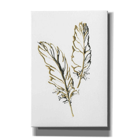 Image of 'Gilded Barn Owl Feather' by Chris Paschke, Canvas Wall Art