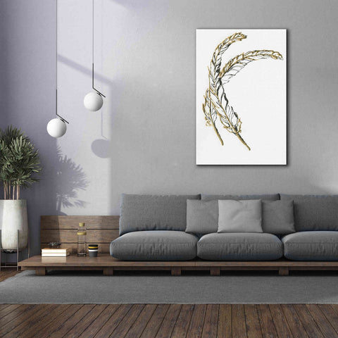 Image of 'Gilded Hackles Feather' by Chris Paschke, Canvas Wall Art,40 x 60