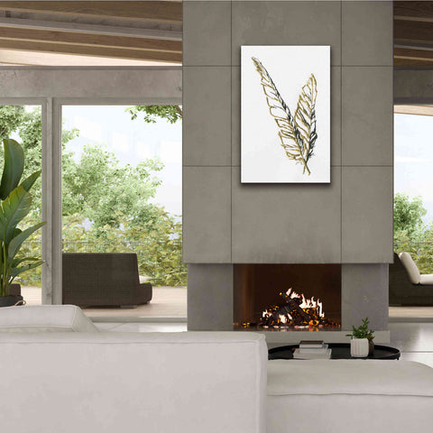 Image of 'Gilded Raven Feather' by Chris Paschke, Canvas Wall Art,26 x 40