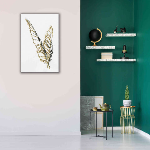 Image of 'Gilded Raven Feather' by Chris Paschke, Canvas Wall Art,26 x 40