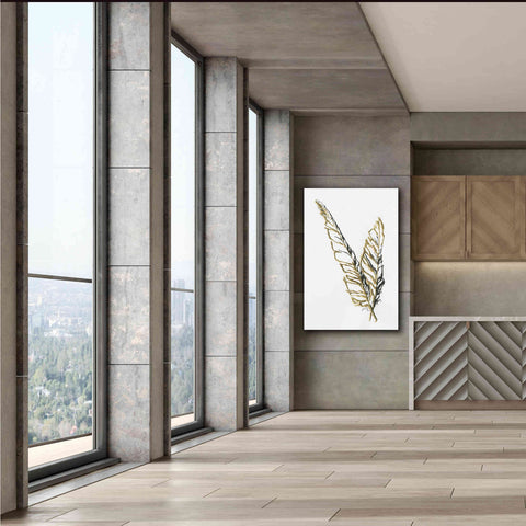 Image of 'Gilded Raven Feather' by Chris Paschke, Canvas Wall Art,40 x 60