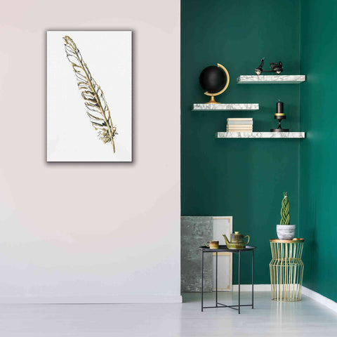 Image of 'Gilded Swan Feather I' by Chris Paschke, Canvas Wall Art,26 x 40