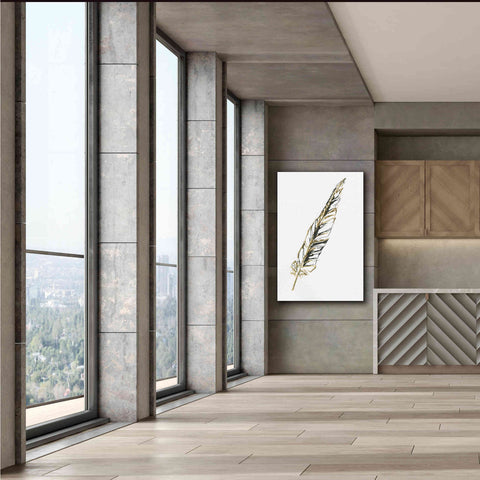 Image of 'Gilded Swan Feather II' by Chris Paschke, Canvas Wall Art,40 x 60