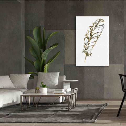 Image of 'Gilded Turkey Feather I' by Chris Paschke, Canvas Wall Art,40 x 60