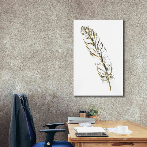 Image of 'Gilded Turkey Feather II' by Chris Paschke, Canvas Wall Art,26 x 40