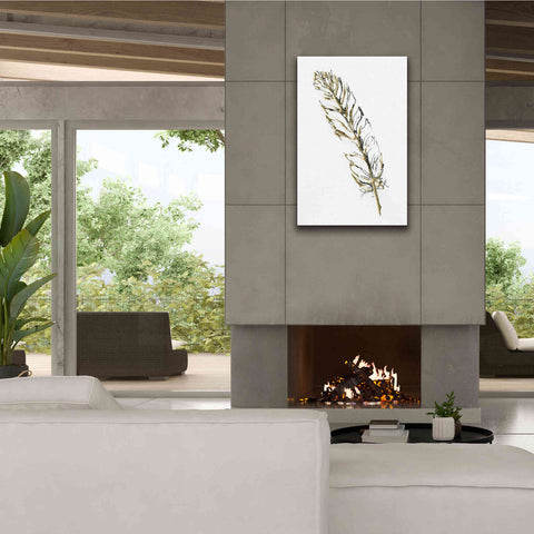 Image of 'Gilded Turkey Feather II' by Chris Paschke, Canvas Wall Art,26 x 40