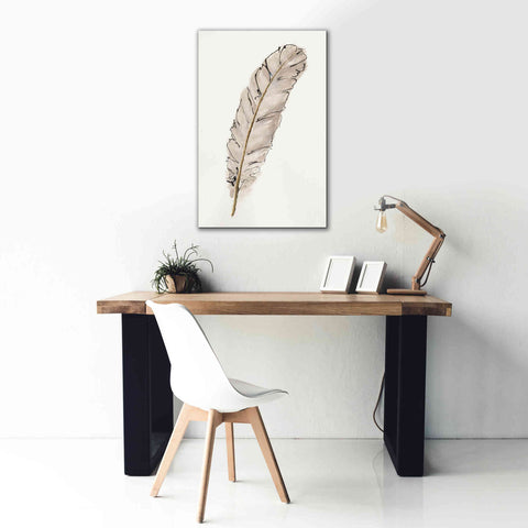 Image of 'Gold Feathers IX' by Chris Paschke, Canvas Wall Art,26 x 40