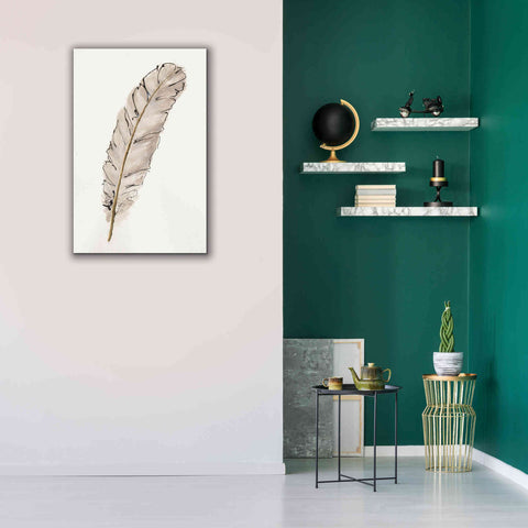 Image of 'Gold Feathers IX' by Chris Paschke, Canvas Wall Art,26 x 40