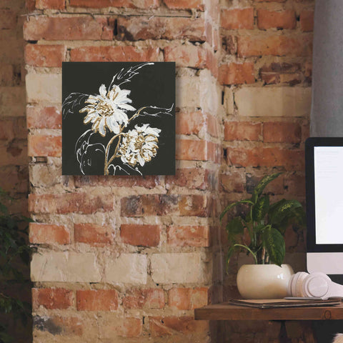 Image of 'Gilded Sunflowers' by Chris Paschke, Canvas Wall Art,12 x 12