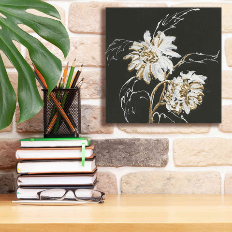 Image of 'Gilded Sunflowers' by Chris Paschke, Canvas Wall Art,12 x 12